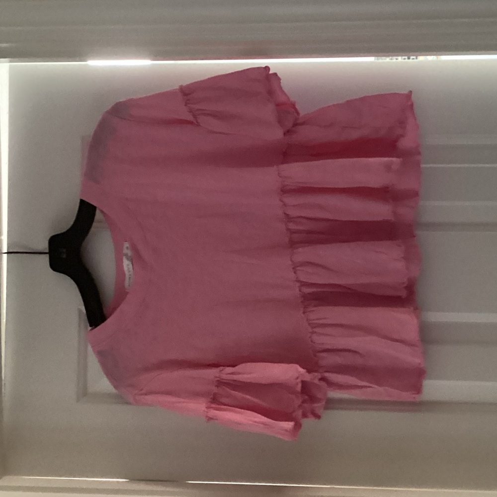 Altar'd State Pink Ruffle Kids Blouse
